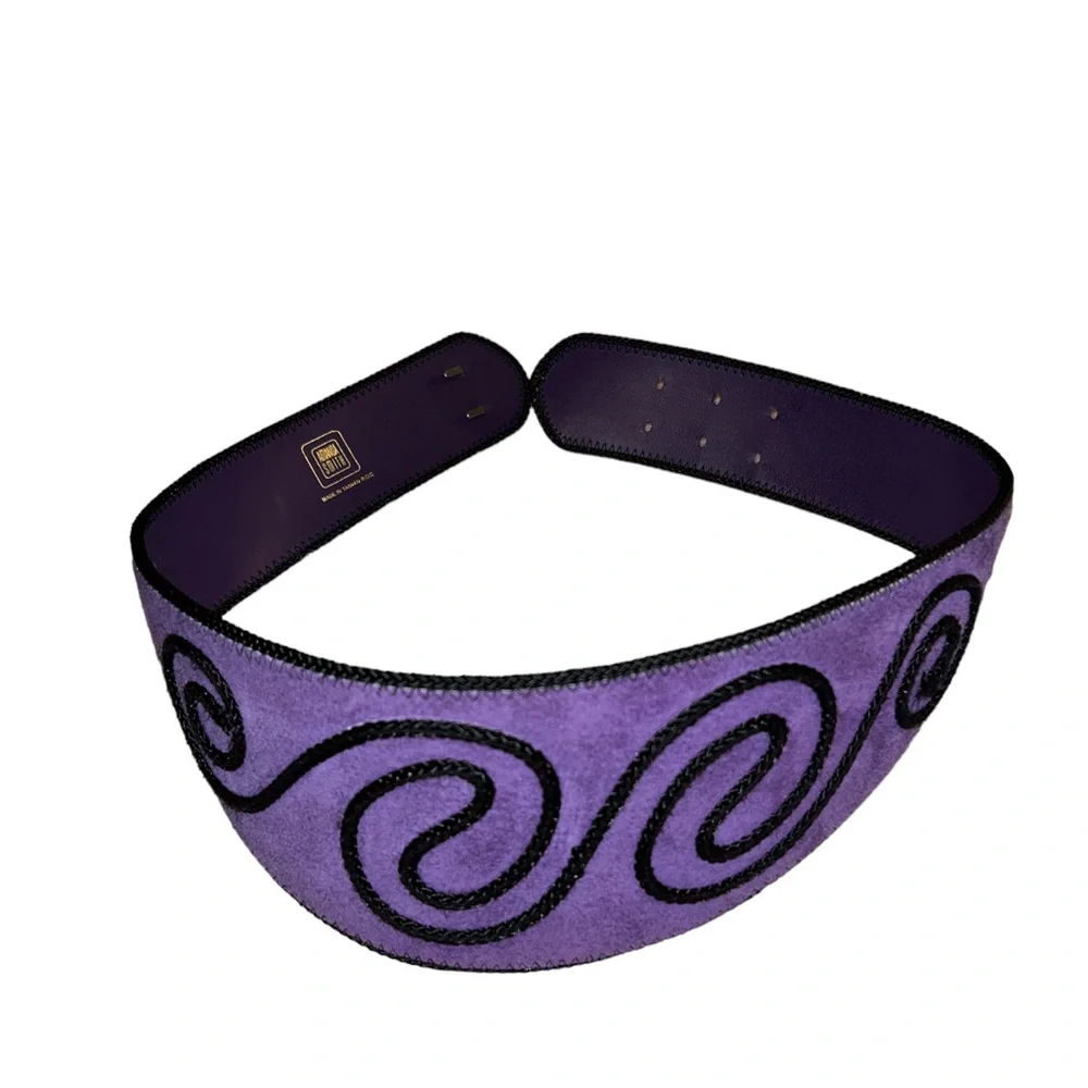 Amanda Smith Purple Suede Belt Vintage 1980’s Size Medium Maximalist Mob Wife